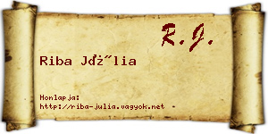 Riba Júlia névjegykártya